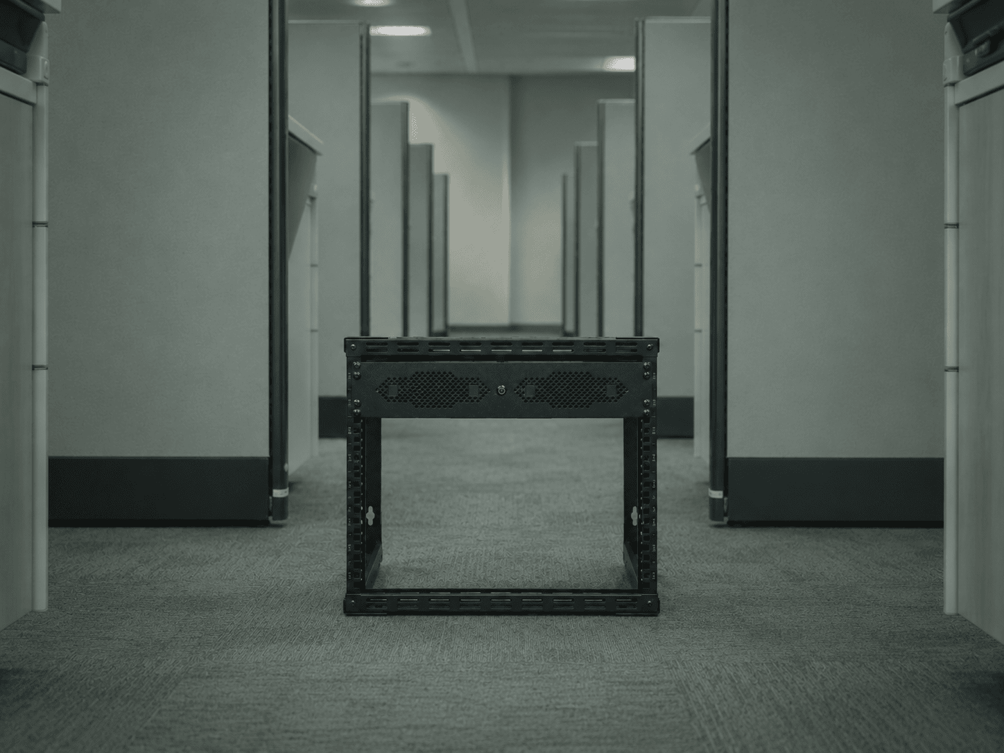 Private server rack in a modern law office
